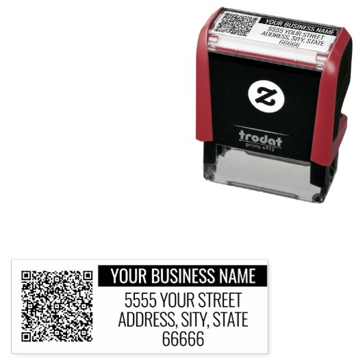 Gepersonaliseerd adres QR-code Zelfinkkend stempel (In situ)