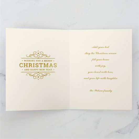 Gepersonaliseerd Afbeelding Lijst en Kerstkrans C Kaart (Binnen)