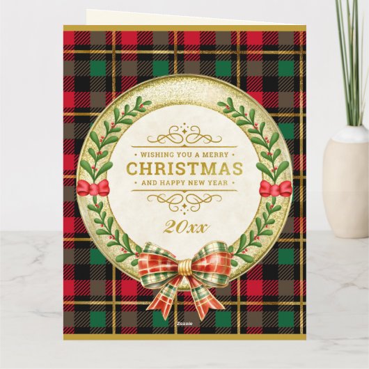 Gepersonaliseerd Afbeelding Lijst en Kerstkrans C Kaart (Achterkant)