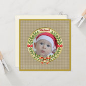 Gepersonaliseerd Afbeelding Lijst en Kerstkrans C Kaart (Voorkant / Achterkant in situ)