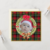 Gepersonaliseerd Afbeelding Lijst en Kerstkrans Kaart (Voorkant / Achterkant in situ)