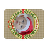 Gepersonaliseerd Afbeelding Lijst en Kerstkrans Magneet (Horizontaal)