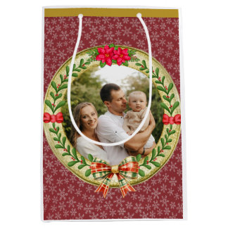 Gepersonaliseerd Afbeelding Lijst en Kerstkrans Medium Cadeauzakje