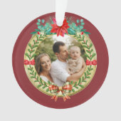 Gepersonaliseerd Afbeelding Lijst en Kerstkrans Ornament (voorkant)
