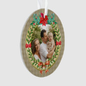 Gepersonaliseerd Afbeelding Lijst en Kerstkrans Ornament (voorkant)