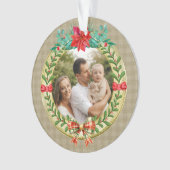 Gepersonaliseerd Afbeelding Lijst en Kerstkrans Ornament (voorkant)