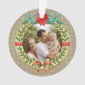 Gepersonaliseerd Afbeelding Lijst en Kerstkrans Ornament (voorkant)