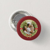 Gepersonaliseerd Afbeelding Lijst en Kerstkrans Ronde Button 3,2 Cm (Voorkant /achterkant)