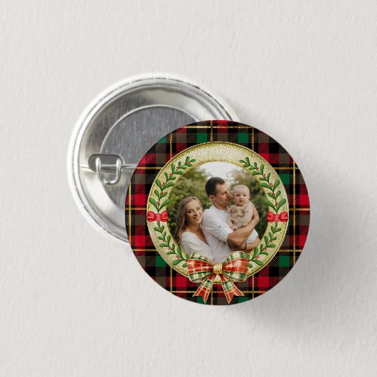 Gepersonaliseerd Afbeelding Lijst en Kerstkrans Ronde Button 3,2 Cm (Voorkant /achterkant)