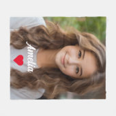 Gepersonaliseerd afbeelding modern script Naam lie Fleece Deken (Voorkant (Horizontaal))