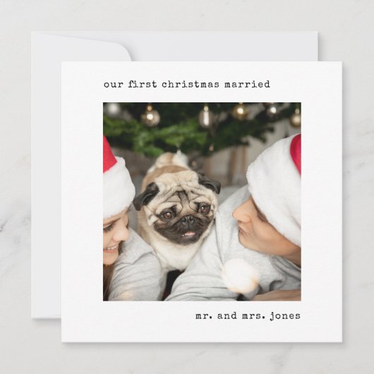 Gepersonaliseerd Afbeelding Onze eerste kerst Getr Feestdagenkaart (Voorkant)