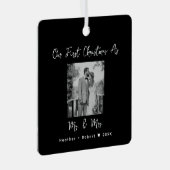 Gepersonaliseerd Afbeelding Onze eerste kerst Getr Metalen Ornament (Voorkant Rechts)