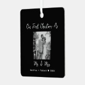 Gepersonaliseerd Afbeelding Onze eerste kerst Getr Metalen Ornament (Voorkant links)