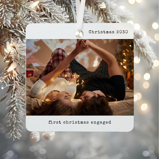 Gepersonaliseerd Afbeelding Onze eerste kerst verl Metalen Ornament