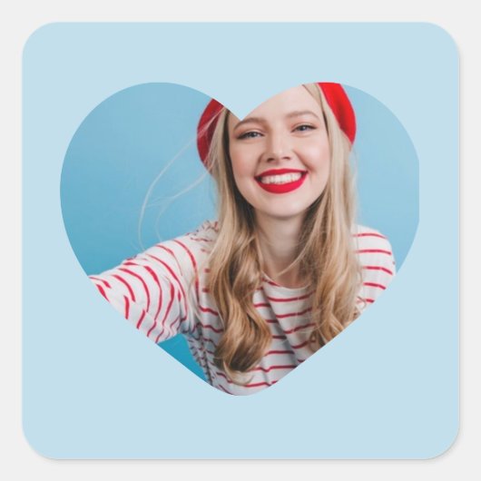 Gepersonaliseerd afbeelding sticker hart (Voorkant)