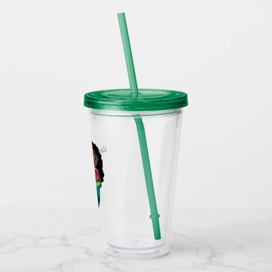 Gepersonaliseerd Afrikaans-Amerikaanse Zeemeermin Acryl Drinkbeker