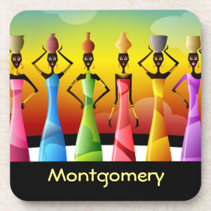 Gepersonaliseerd Afrikaanse vrouwen met aardewerk Drankjes Onderzetter