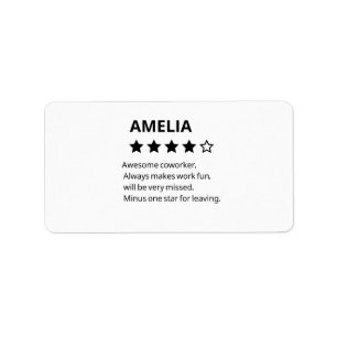 Gepersonaliseerd afscheidscadeau - Grappige 4-ster Etiket