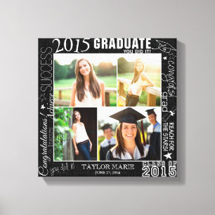 Gepersonaliseerd Afstuderen 2015 Foto collage Canvas Afdruk