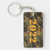 Gepersonaliseerd Afstuderen Camouflage Woodland Gr Sleutelhanger (Voorkant)