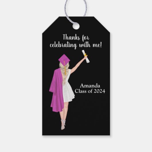 Gepersonaliseerd Afstuderen Dank u voor cadeau Lab Cadeaulabel (Voorkant)