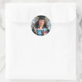 Gepersonaliseerd Afstuderen Eenvoudige foto Ronde Sticker (Tas)