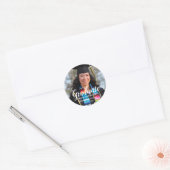 Gepersonaliseerd Afstuderen Eenvoudige foto Ronde Sticker (Envelop)