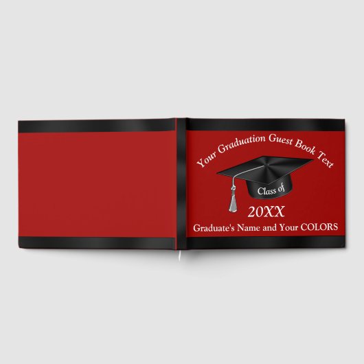 Gepersonaliseerd Afstuderen gastenboek in uw kleur (Volledig)
