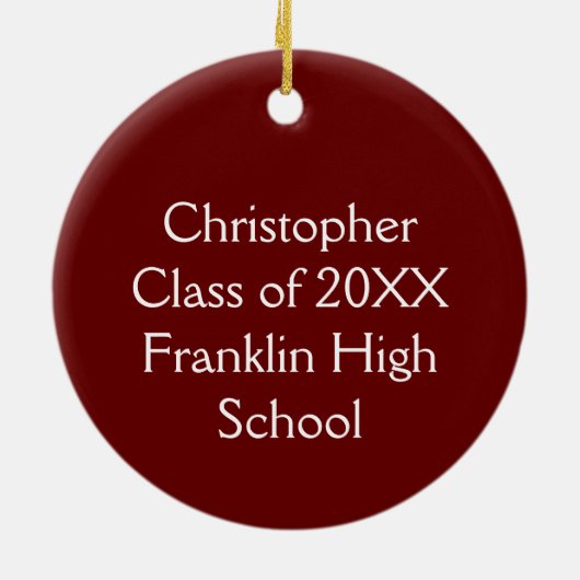 Gepersonaliseerd Afstuderen Gift Ornament (Achterkant)