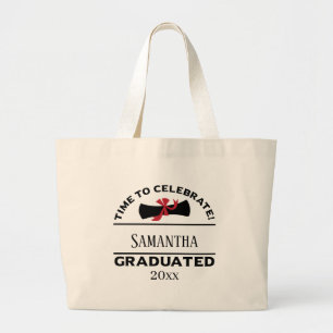 Gepersonaliseerd Afstuderen Gift Tijd om te vier Grote Tote Bag