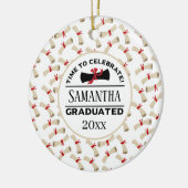 Gepersonaliseerd Afstuderen Gift | Tijd om te vier Keramisch Ornament (Links)