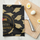 Gepersonaliseerd Afstuderen Gift | Tijd om te vier Theedoek (Quarter Fold)