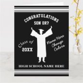 Gepersonaliseerd, Afstuderen Kaart voor zoon, klei (Gele Bloem)