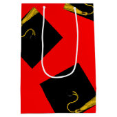 Gepersonaliseerd Afstuderen Red Medium Gift Bag Cadeauzakje (Achterkant)