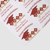 Gepersonaliseerd Afstuderen Rood & Gold Tissuepapier (Detail)