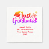 Gepersonaliseerd Afstuderen rood, Oranje Paars Servet (Voorkant)