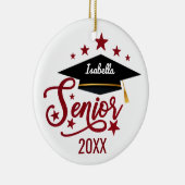 Gepersonaliseerd Afstuderen senior 2024 Keramisch Ornament (Rechts)