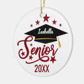 Gepersonaliseerd Afstuderen senior 2024 Keramisch Ornament (Links)