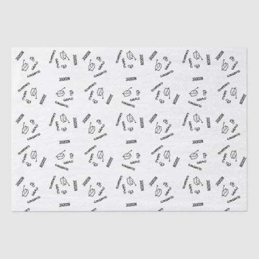 Gepersonaliseerd Afstuderen tissuepapier (Voorkant)