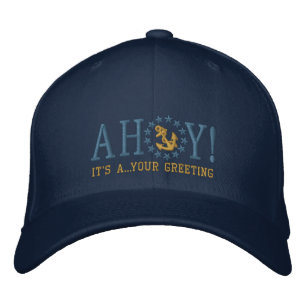 Gepersonaliseerd AHOY! Nautical Greetings Embroide Geborduurde Pet