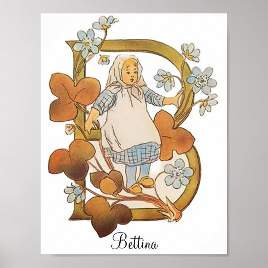 Gepersonaliseerd alfabet letter B Poster (Voorkant)