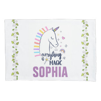 Gepersonaliseerd alles is Magic Unicorn Bedding Kussensloop