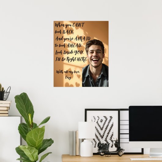 Gepersonaliseerd als je bang bent, ik zal hier zij poster (Thuiskantoor)