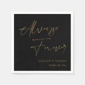 Gepersonaliseerd altijd en voor altijd in gouden b servet (Voorkant)