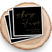 Gepersonaliseerd altijd en voor altijd in gouden b servet