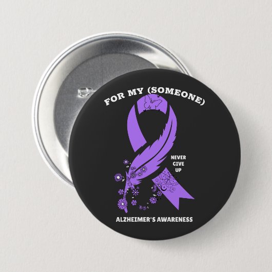 Gepersonaliseerd Alzheimer Awareness Ribbon Ronde Button 7,6 Cm (Voorkant /achterkant)