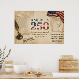 Gepersonaliseerd Amerika 250 Jaar Familie Erfgoed  Poster