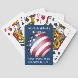 Gepersonaliseerd Amerikaans Wereldbol voor Amerika Pokerkaarten