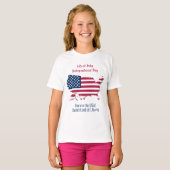 Gepersonaliseerd Amerikaanse kaart Vlag Rood Wit S T-shirt (Voorkant volledig)