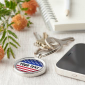 Gepersonaliseerd Amerikaanse Sleutelhanger (Zijkant)